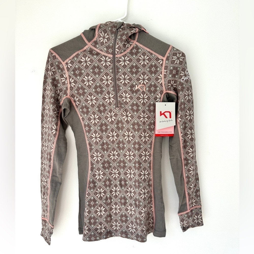 Kari Traa Rose Half Zip Baselayer Hoodie - 100% Merino Wool - Picture 3 of 6